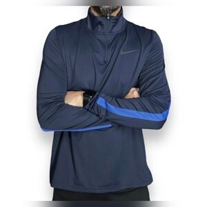 Nike Navy and Blue Half-Zip Pullover
